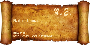 Mahr Emma névjegykártya