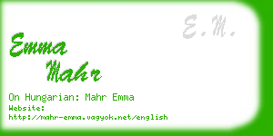 emma mahr business card
